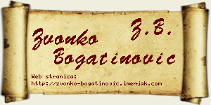 Zvonko Bogatinović vizit kartica
